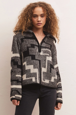 Phoenix Half Zip Pullover Sweater - Black