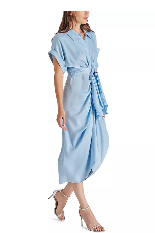 Tori Button Down Dress -  Blue