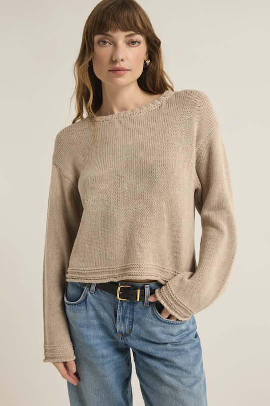 Emerson Cropped Sweater - Oatmeal