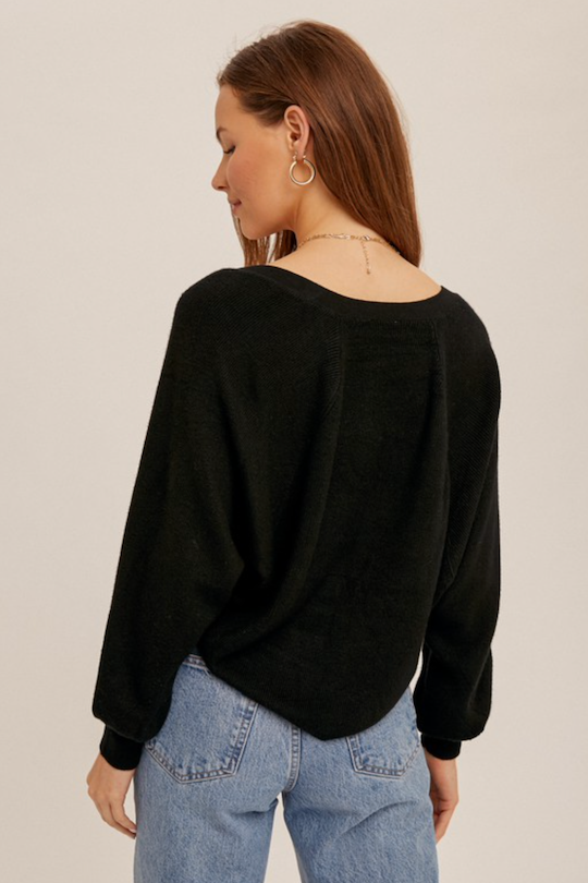 Bubble Sleeve Shrug - Black