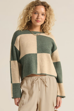 Color Block  Sweater - Green