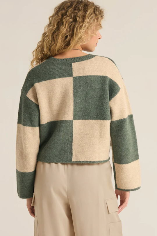 Color Block  Sweater - Green