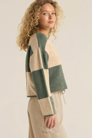 Color Block  Sweater - Green