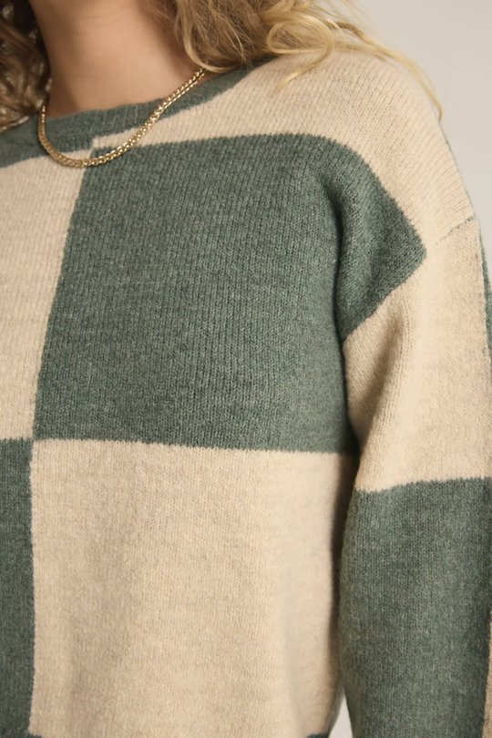 Color Block  Sweater - Green