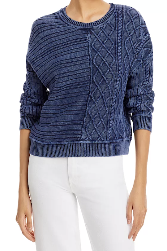 Cable Knit Sweater - Washed Denim