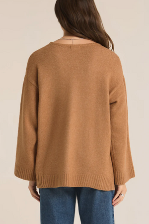 V-Neck Sweater - Brown/Ivory