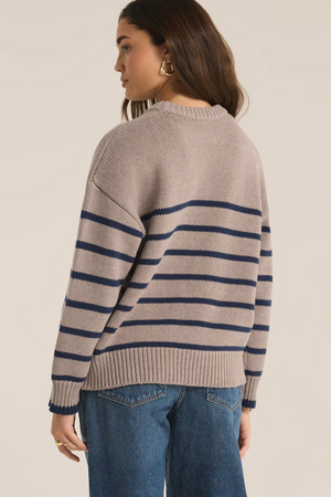 Stripe Sweater - Heather Taupe