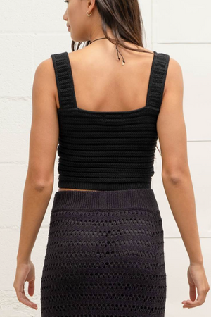 Crochet Tank Top - Black